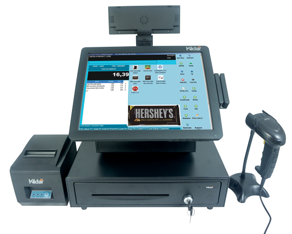 Retail Bundel POS System, Pos Touch Screen Terminal, Thermal Printer, Barcode Scanner, POS Software Included